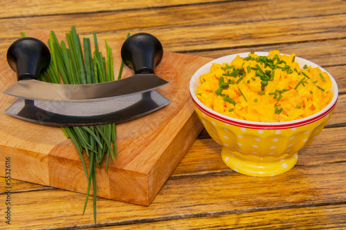Photo: Scrambled eggs with chives Scrambled eggs with chives