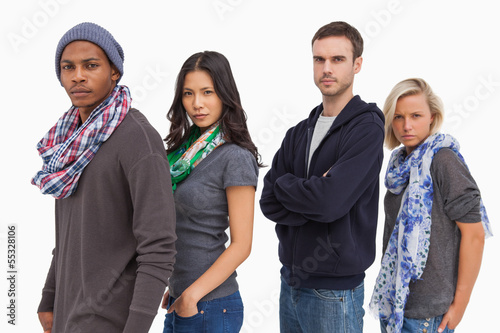 Photo: Stylish young people in a row Stylish young people in a row