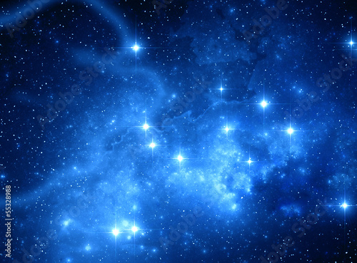 Photo: Blue space star nebula Blue space star nebula