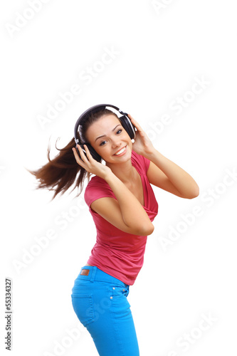 Photo: Happy smiling girl dancing Happy smiling girl dancing