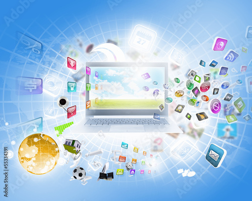 Illustration: Background image with laptop Background image with laptop