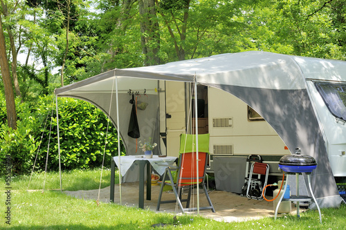Photo: Caravan at a camp site Caravan at a camp site