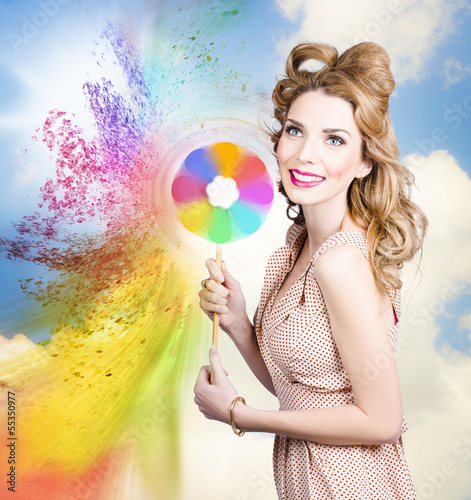 Photo: Hair and makeup coloring concept Hair and makeup coloring concept