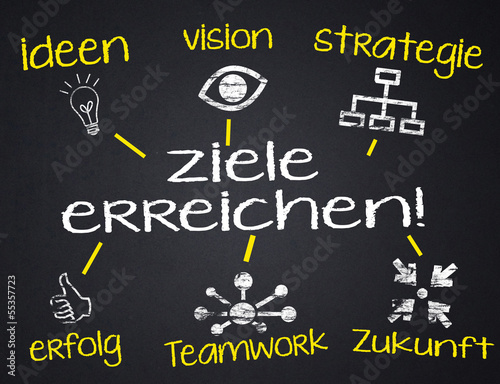 Illustration: ziele erreichen ziele erreichen
