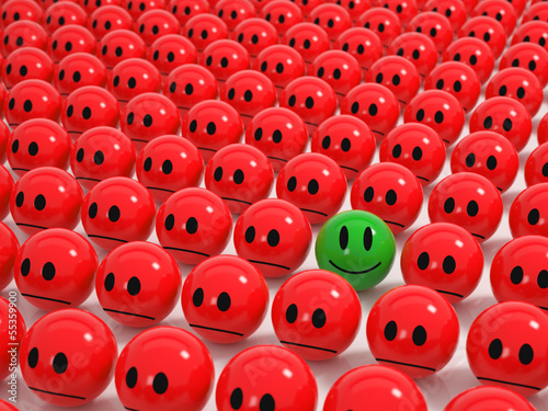 Illustration: Spheres in a grid a green Sphere stands out Spheres in a grid a green Sphere stands out