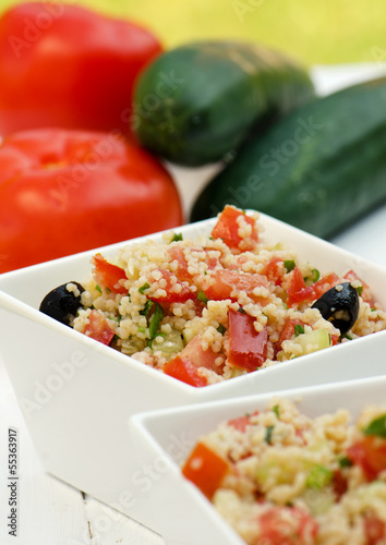 Photo: Salad Tabbouleh with couscous and vegetables Salad Tabbouleh with couscous and vegetables