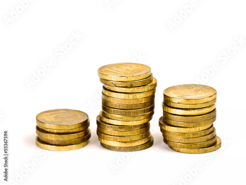 Photo: stacks of coins stacks of coins