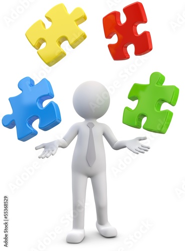 Illustration: puzzle jonglieren puzzle jonglieren