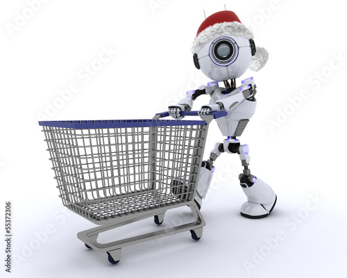 Illustration: Robot christmas shopping Robot christmas shopping
