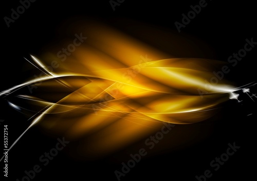 Vector: Orange glowing vector waves design Orange glowing vector waves design