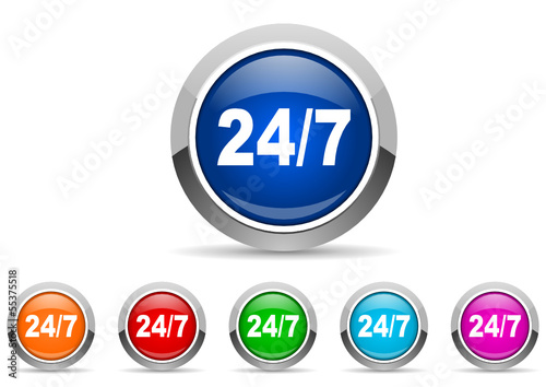 Vector: 24/7 icon set 24/7 icon set