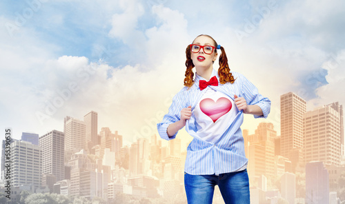 Photo: Young super hero woman Young super hero woman