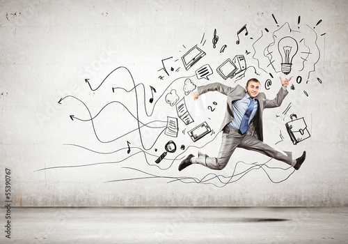 Photo: Jumping businessman Jumping businessman