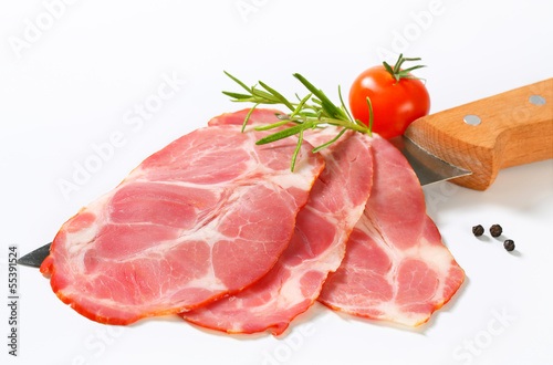 Photo: Thin slices of smoked pork Thin slices of smoked pork