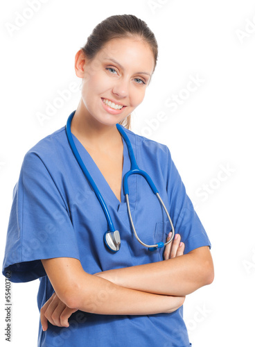 Photo: Nurse isolated on white Nurse isolated on white