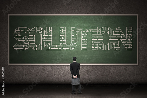 Photo: Businessman thinking of solution Businessman thinking of solution