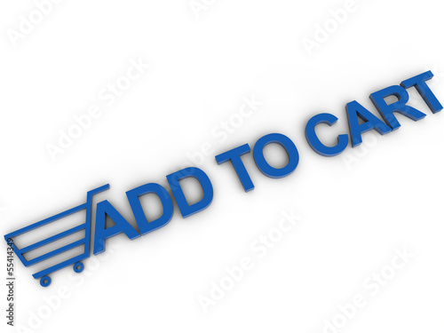 Illustration: add to cart with card symbol over white background add to cart with card symbol over white background