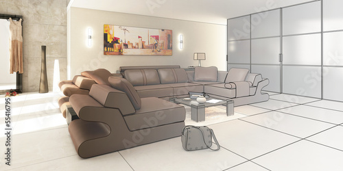 Illustration: Luxury Apartment (drawing) Luxury Apartment (drawing)