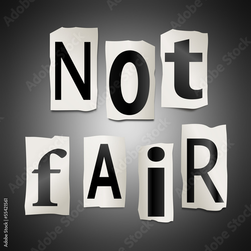 Illustration: Not fair concept. Not fair concept.