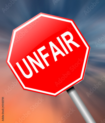 Illustration: Unfair concept. Unfair concept.
