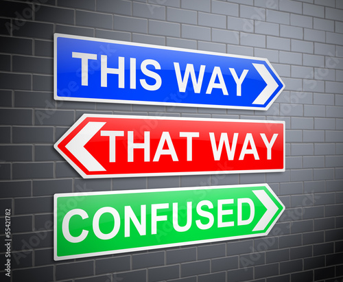 Illustration: Confusion concept. Confusion concept.