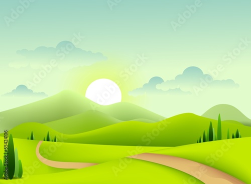 Vector: green landscape for you design green landscape for you design