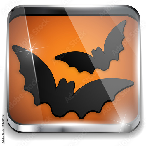Vector: Halloween Bat Icon Button Application Vector Halloween Bat Icon Button Application Vector