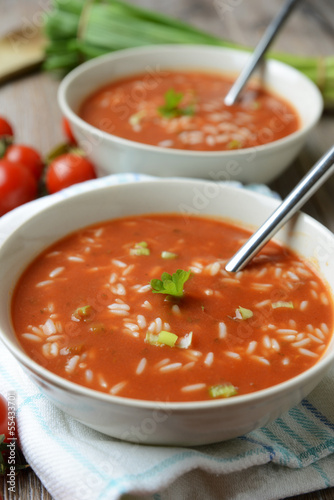 Photo: Tomatencremesuppe mit Reis Tomatencremesuppe mit Reis