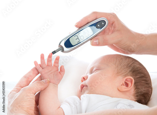 Photo: Measure glucose level blood chemistry test from diabetes Measure glucose level blood chemistry test from diabetes