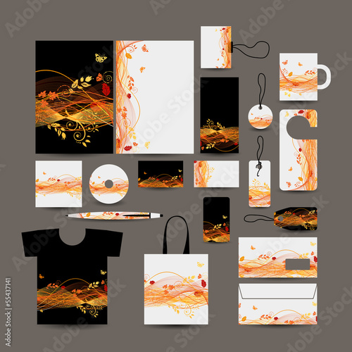 Vector: Corporate business style design: folder, bag, label, mug, cards, Corporate business style design: folder, bag, label, mug, cards,