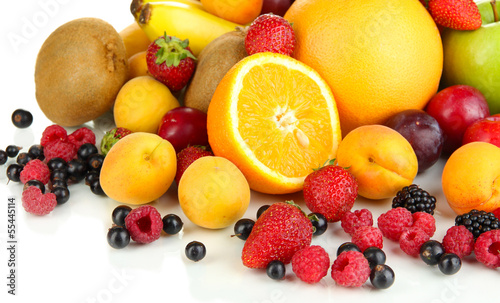 Photo: Fresh fruits and berries close up Fresh fruits and berries close up