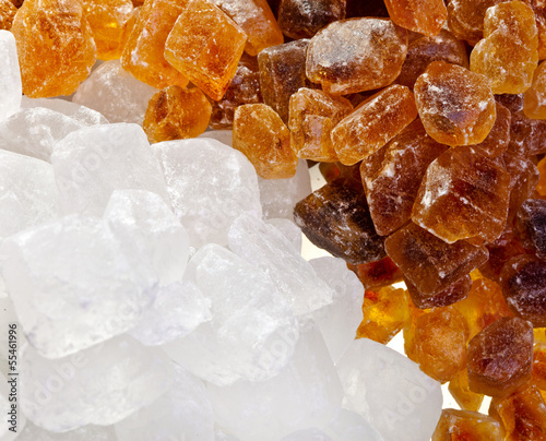 Photo: White and brown candy sugar White and brown candy sugar