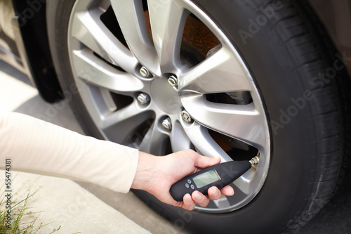 Photo: Tire pressure sensor. Tire pressure sensor.