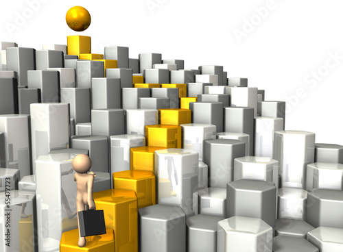 Illustration: 3D rendered image depicting the journey to the target 3D rendered image depicting the journey to the target