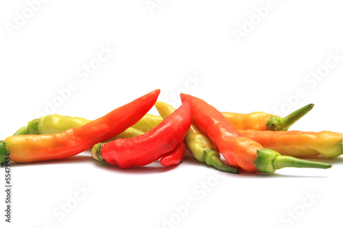 Photo: Group of Red and Green Chillie - horizontal view Group of Red and Green Chillie - horizontal view
