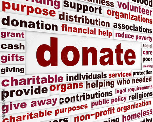 Illustration: Donate word clouds concept Donate word clouds concept