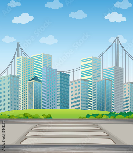 Vector: Tall buildings in the city Tall buildings in the city