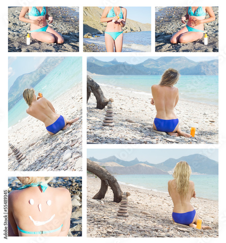 Photo: girl sunbathes girl sunbathes