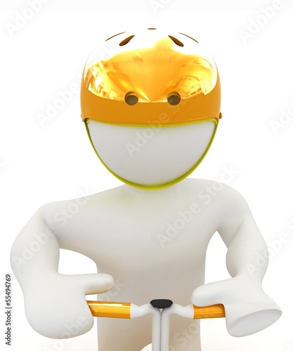 Illustration: 3d man in bicycle helmet 3d man in bicycle helmet