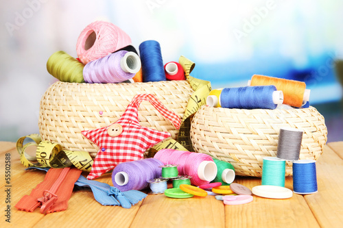 Photo: Wicker baskets with accessories for needlework Wicker baskets with accessories for needlework