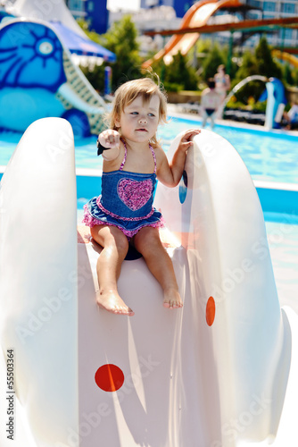 Photo: cute toddler in aqua park cute toddler in aqua park