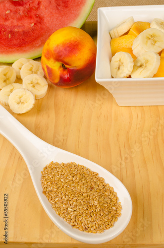 Photo: Linseed and fruit Linseed and fruit