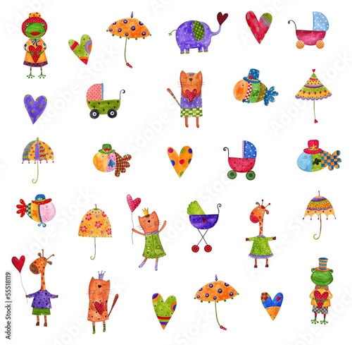 Illustration: set of decorative elements set of decorative elements