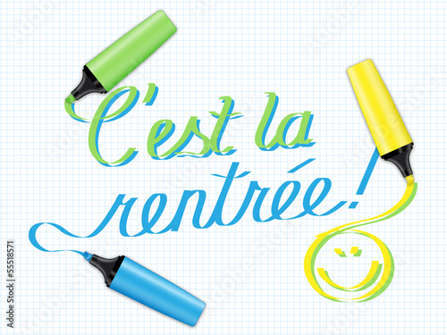 Illustration: "C'EST LA RENTREE" (rentrée des classes scolaire école vacances) "C'EST LA RENTREE" (rentrée des classes scolaire école vacances)