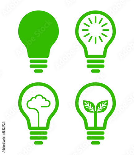 Vector: lightbulb icon - green concept lightbulb icon - green concept