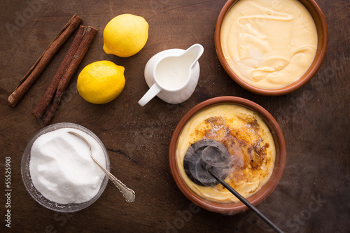 Photo: Making creme brulee traditionally Making creme brulee traditionally
