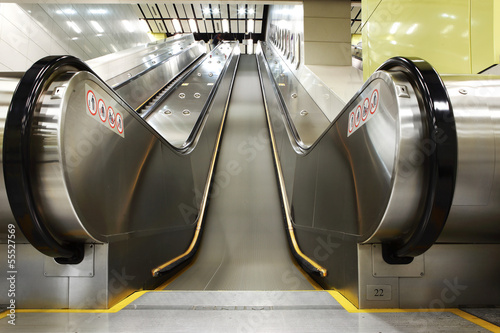 Photo: Empty escalator stairs in the Terminal Empty escalator stairs in the Terminal