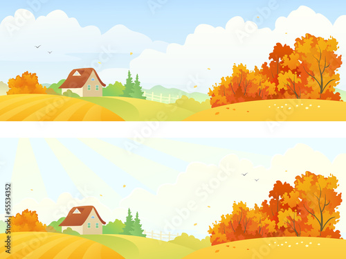 Vector: Rural autumn banners Rural autumn banners
