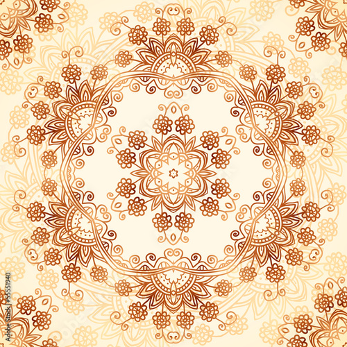 Vector: Ornate vintage vector pattern in mehndi style Ornate vintage vector pattern in mehndi style