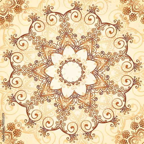 Vector: Ornate vintage vector pattern in mehndi style Ornate vintage vector pattern in mehndi style
